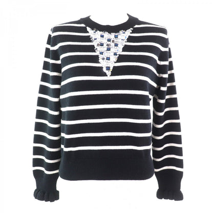 CHANEL knit P74115 cashmere Black White 36