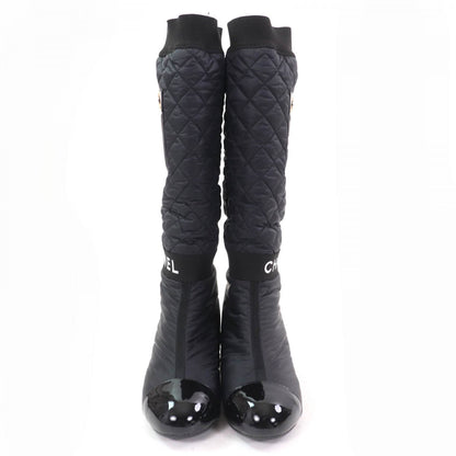 CHANEL Knee-high boots G38428 leather black 36