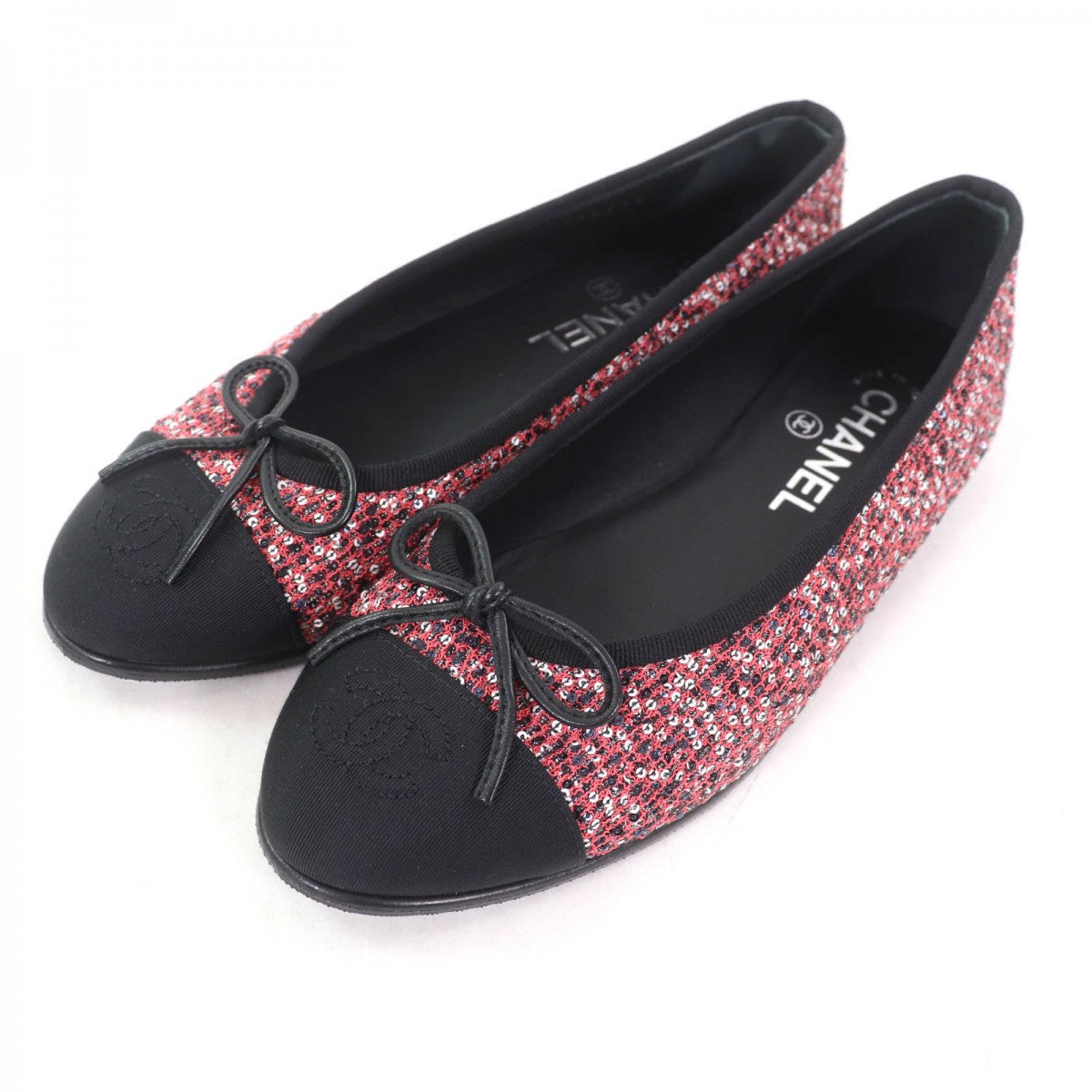 CHANEL Ballet shoes G02819 Sequin Pink type 36.5