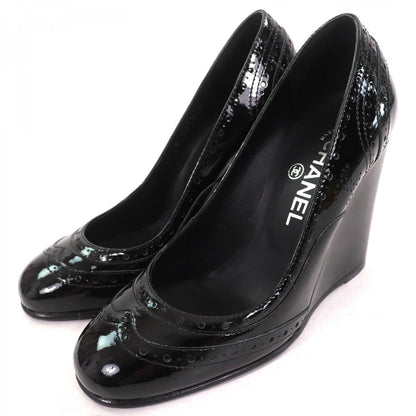 CHANEL pumps G31216 Patent leather black 36.5