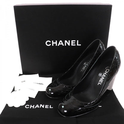 CHANEL pumps G31216 Patent leather black 36.5