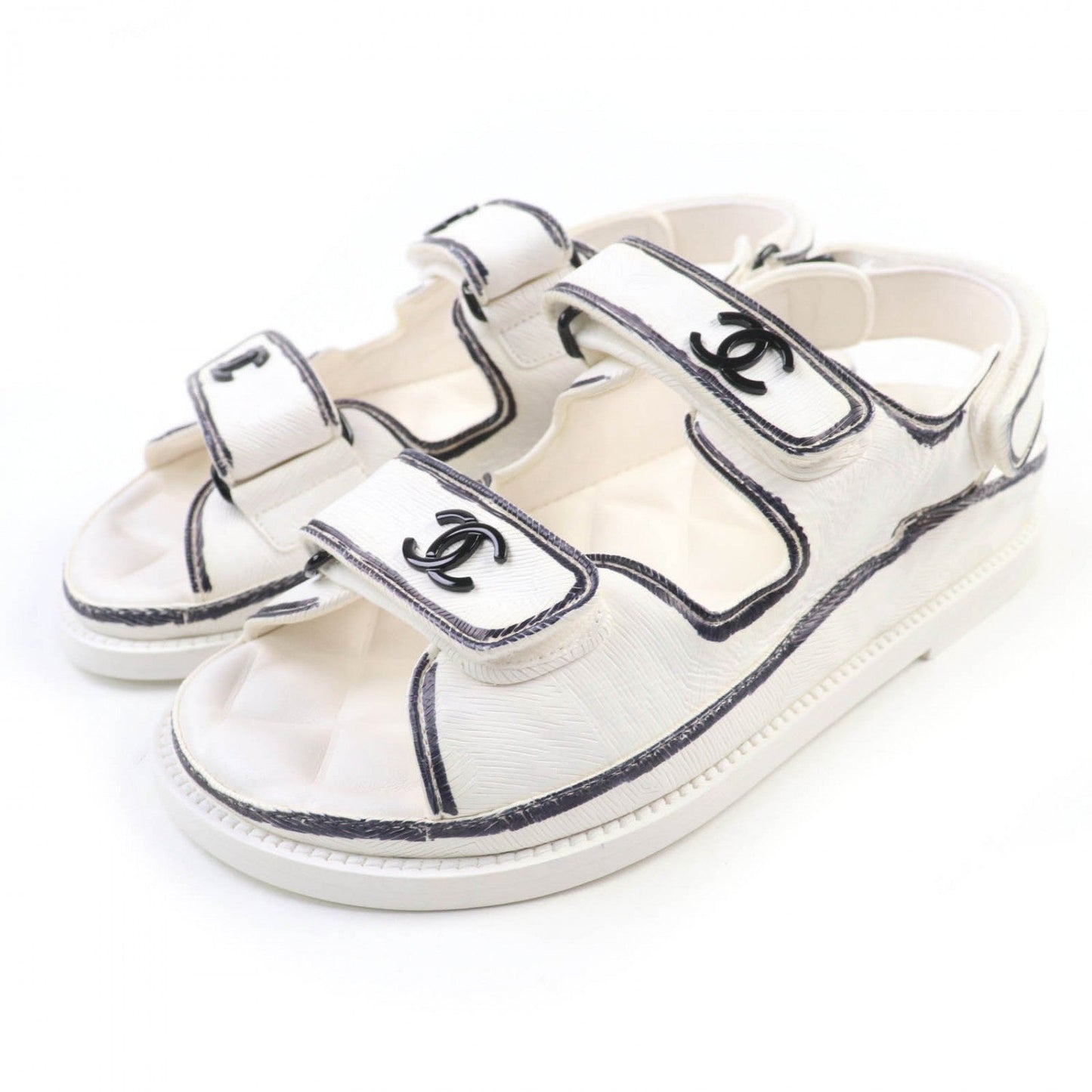 CHANEL Sandals 22C G35927 leather white 35