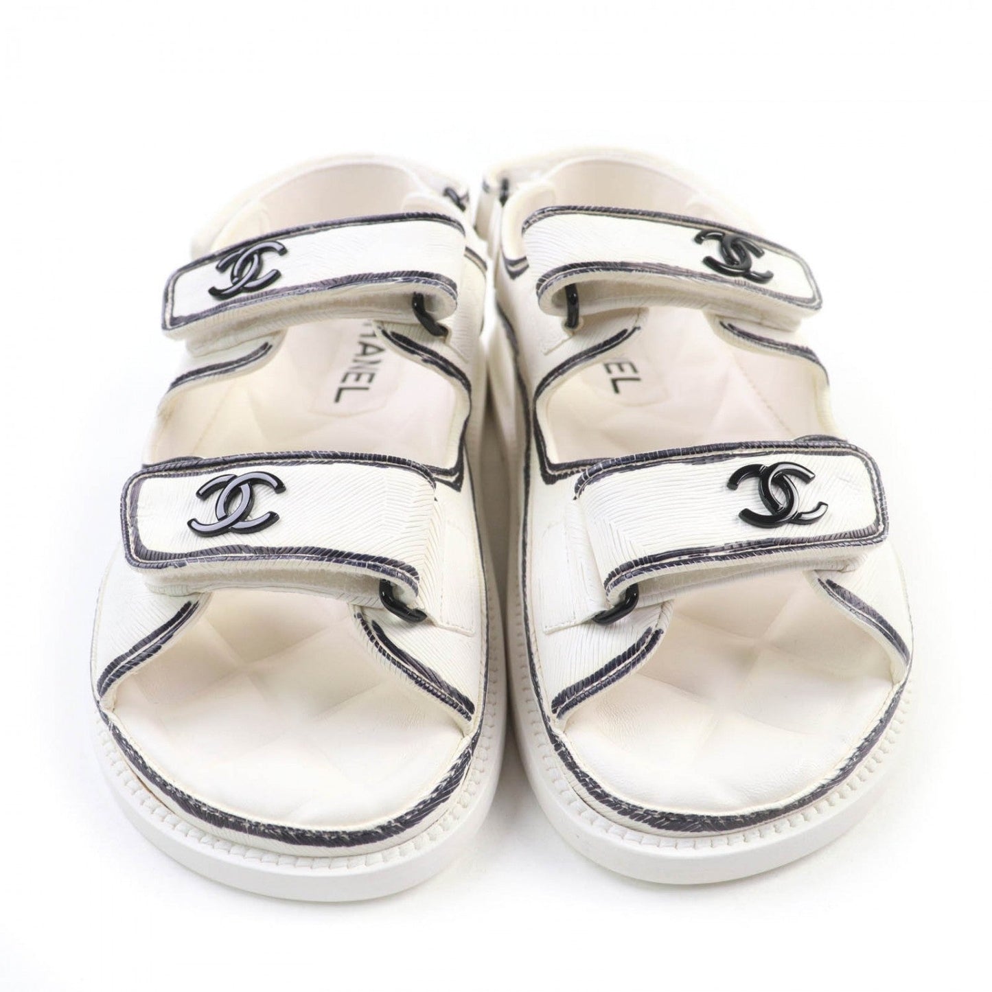 CHANEL Sandals 22C G35927 leather white 35