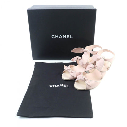 CHANEL Sandals G35297 leather pink 35.5