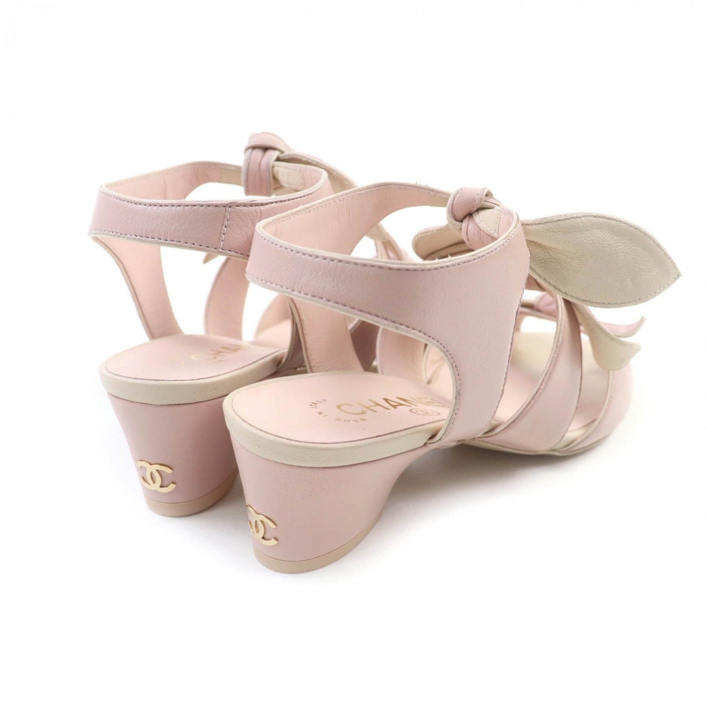 CHANEL Sandals G35297 leather pink 35.5