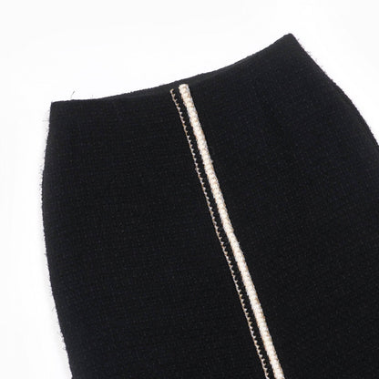CHANEL skirt P64628V19676 wool black 34