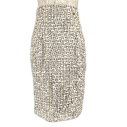 CHANEL Tweed skirt P47766 Viscose (rayon) beige 36