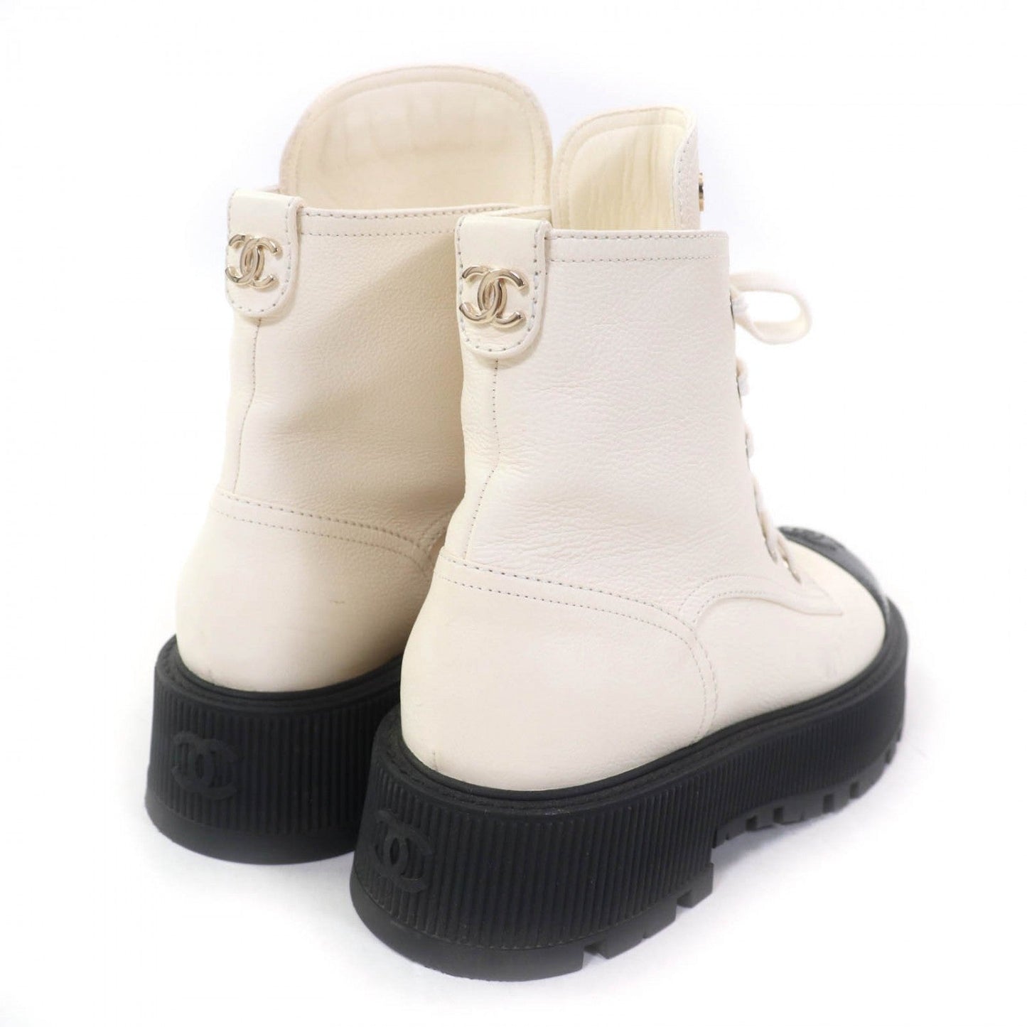 CHANEL boots G45124 leather Ivory 37