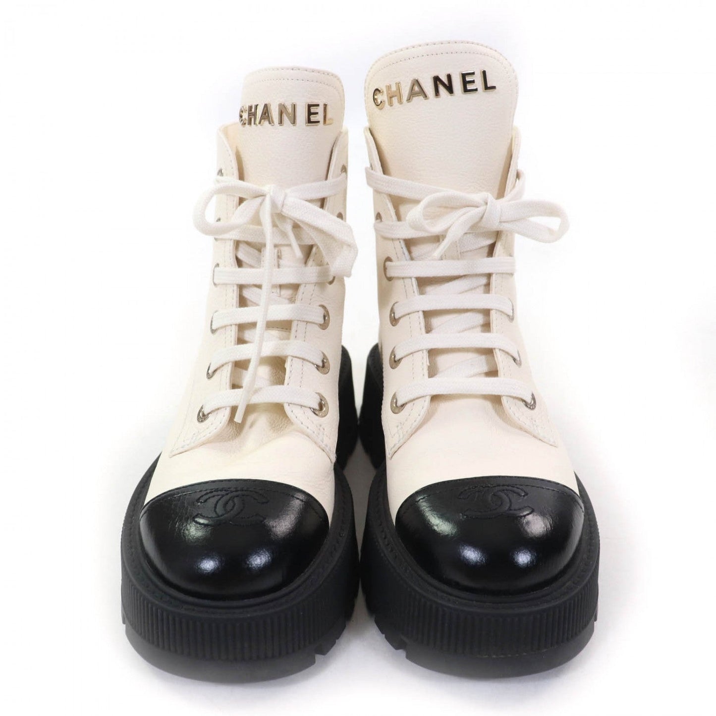 CHANEL boots G45124 leather Ivory 37