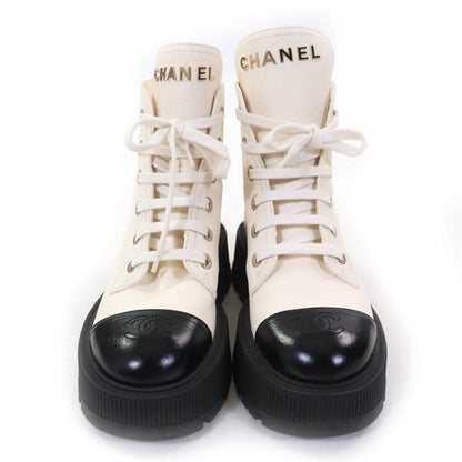 CHANEL boots G45124 leather Ivory 37
