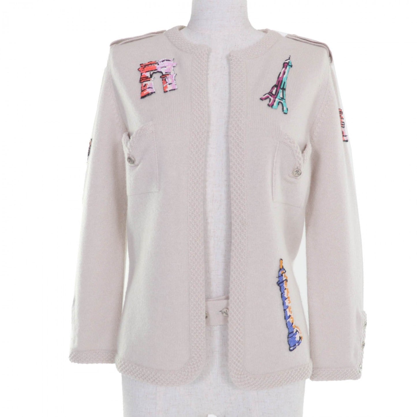 CHANEL cardigan 06Ã¯Â¼Â£ P27653V20072 cashmere beige 40