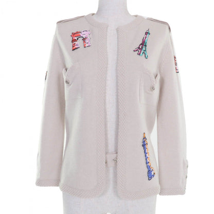 CHANEL cardigan 06Ã¯Â¼Â£ P27653V20072 cashmere beige 40