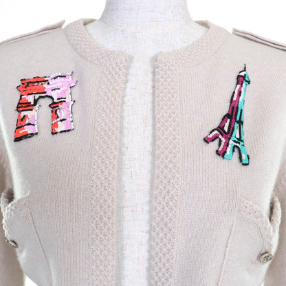 CHANEL cardigan 06Ã¯Â¼Â£ P27653V20072 cashmere beige 40