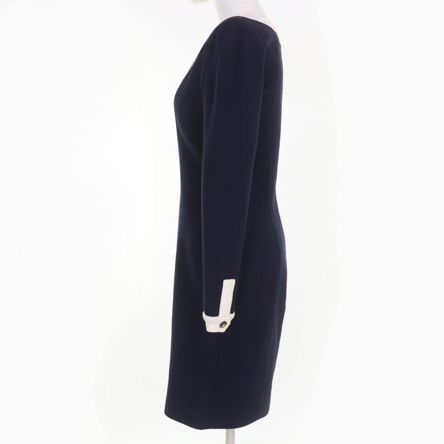 CHANEL one piece cotton Navy 36