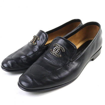 CHANEL loafers G45008 leather black 35.5