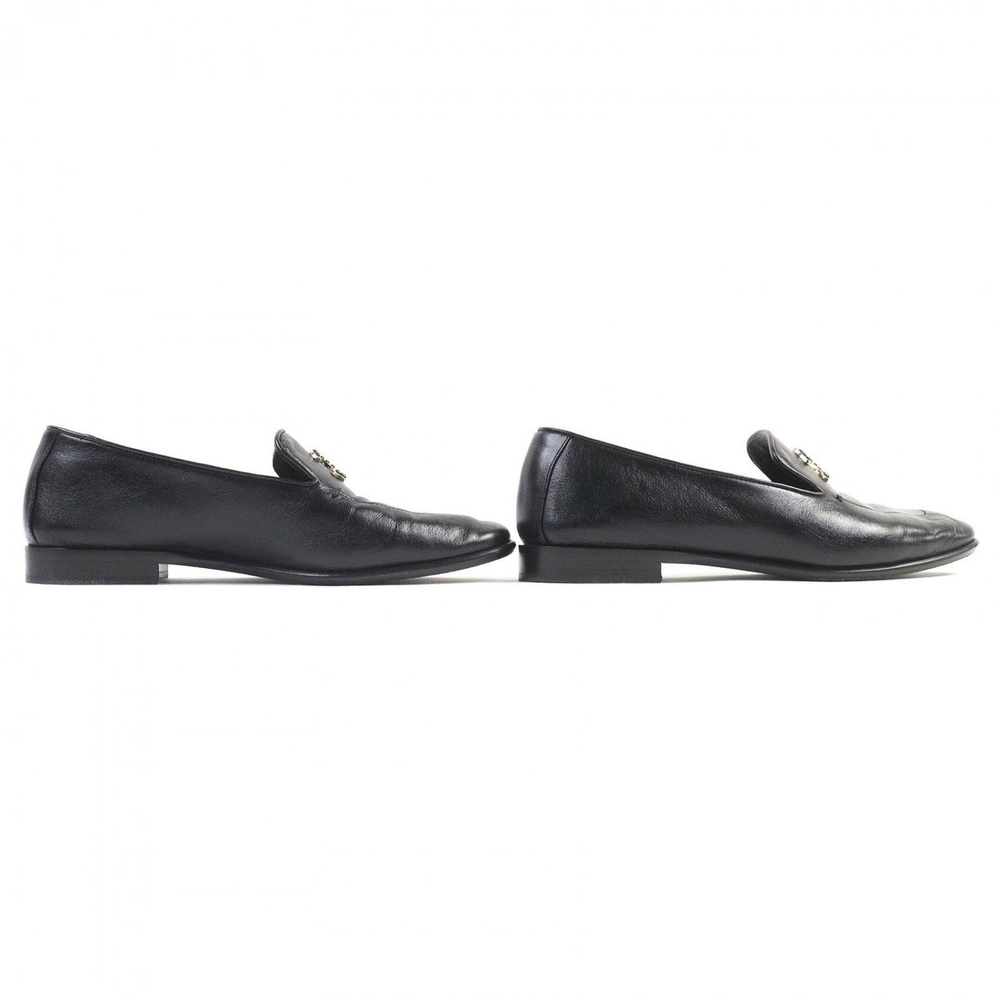 CHANEL loafers G45008 leather black 35.5