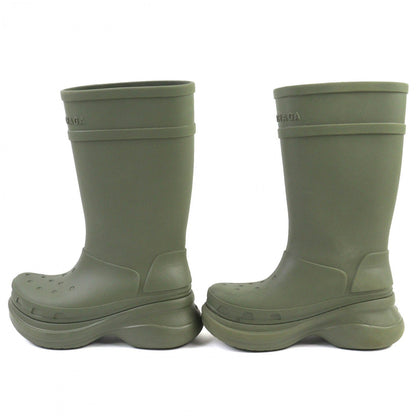 BALENCIAGA Knee-high boots 677388 rubber khaki RUBBER CROCS BOOTS 40