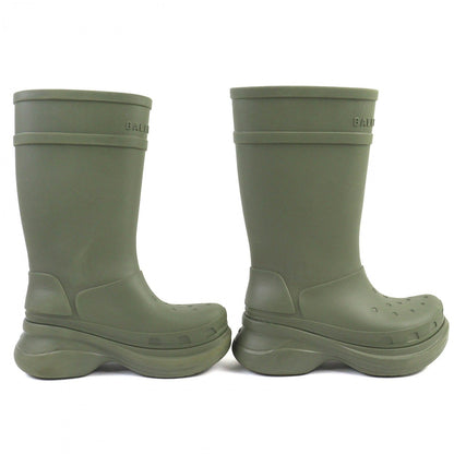 BALENCIAGA Knee-high boots 677388 rubber khaki RUBBER CROCS BOOTS 40