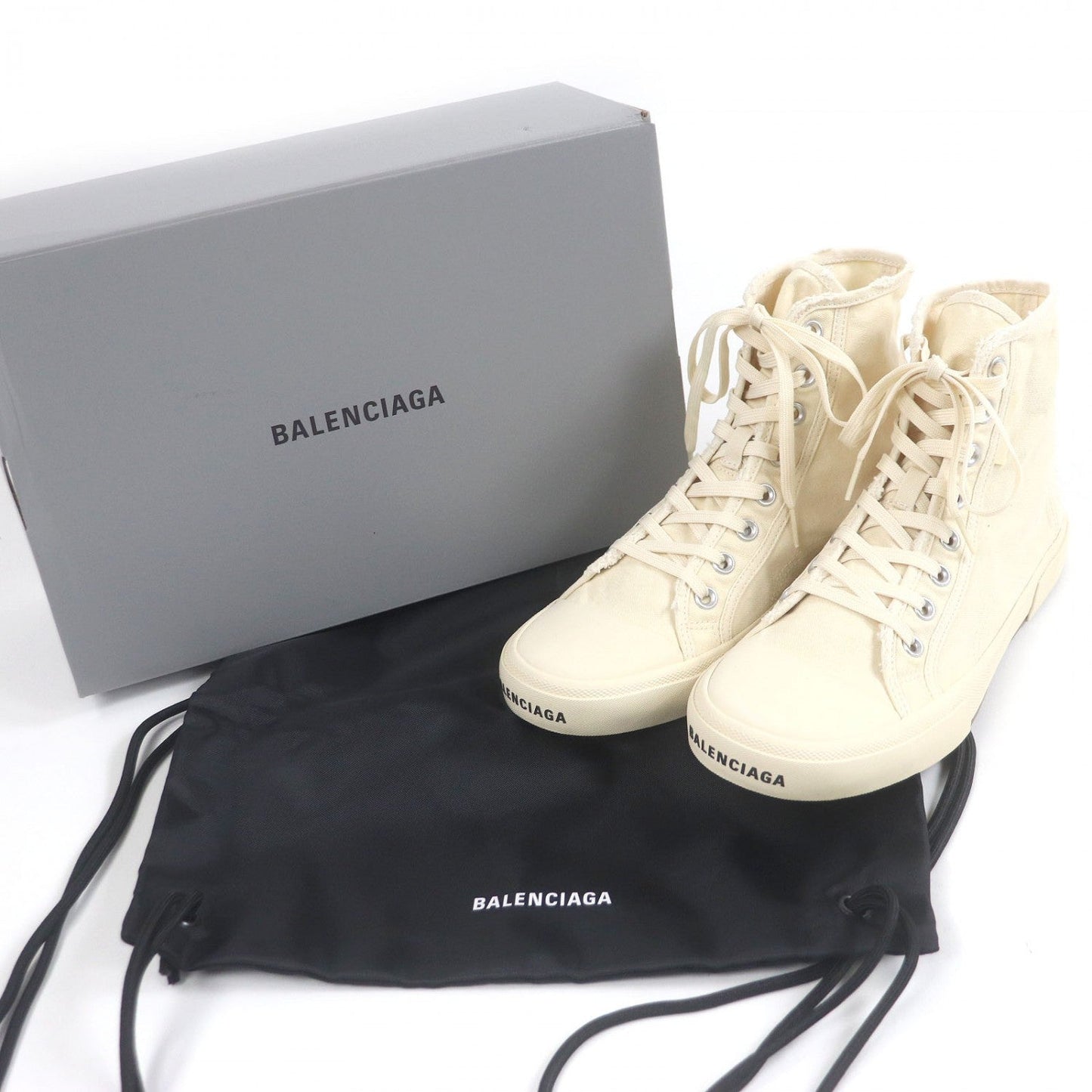 BALENCIAGA High cut sneakers 688752 canvas Ivory PARIS HIGH TOP 43