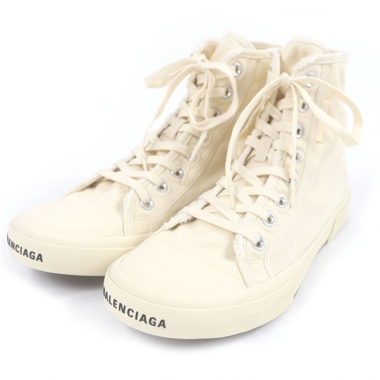 BALENCIAGA High cut sneakers 688752 canvas Ivory PARIS HIGH TOP 28.5