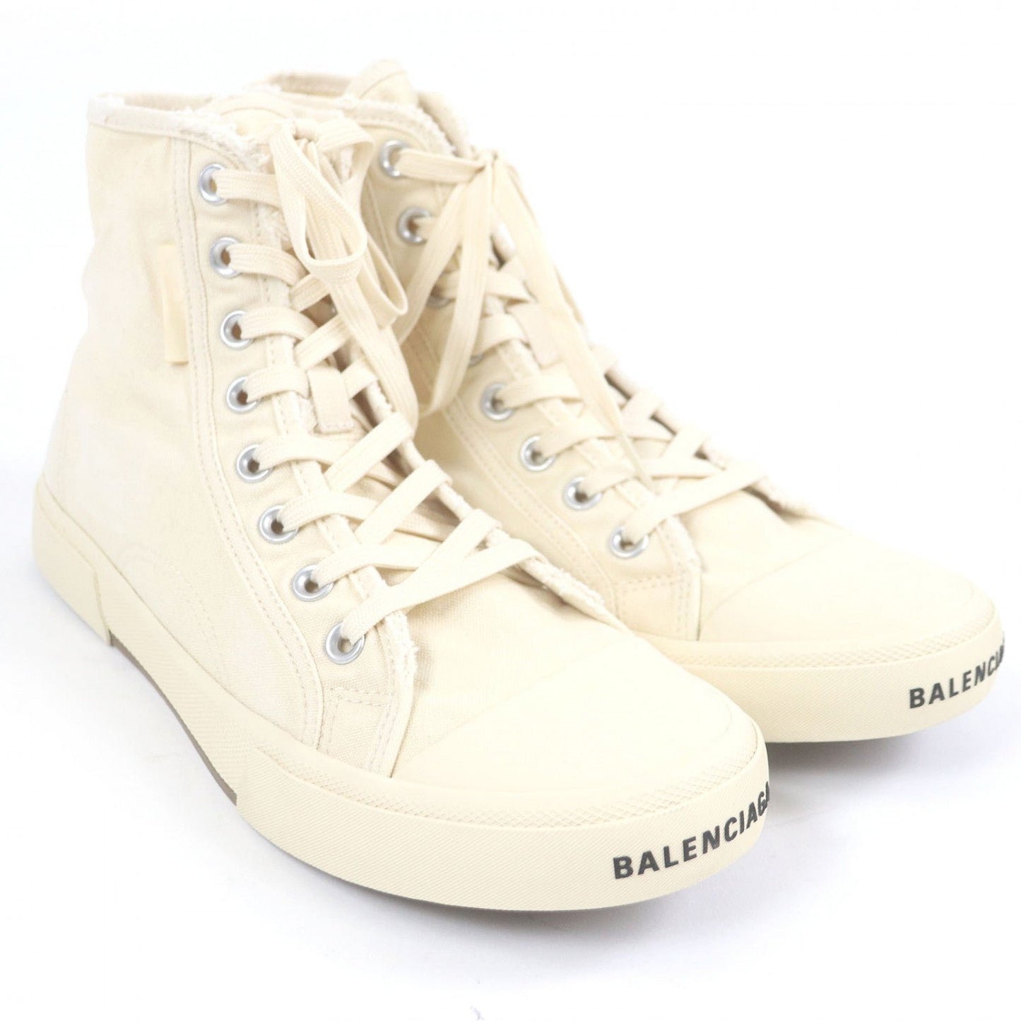 BALENCIAGA High cut sneakers 688752 canvas Ivory PARIS HIGH TOP 28.5