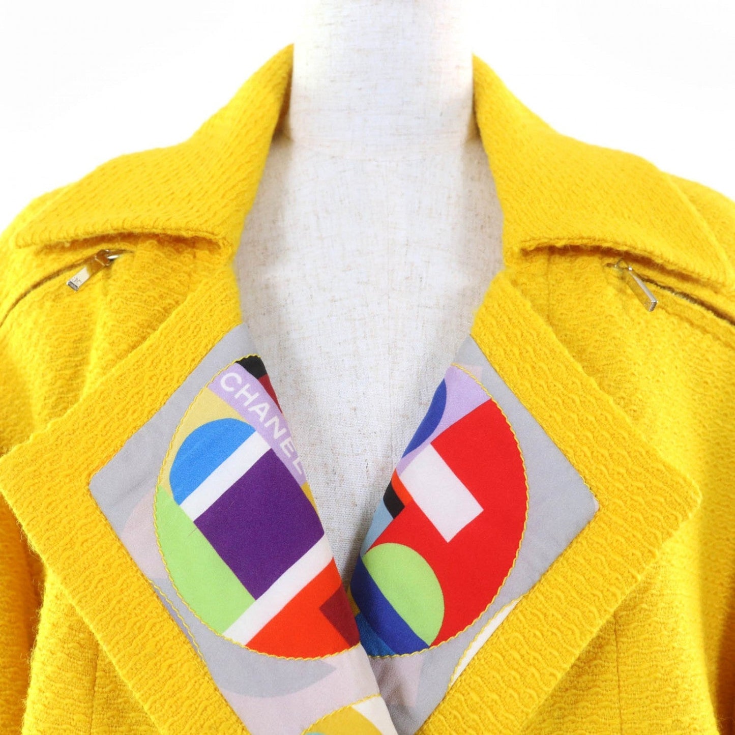 CHANEL coat P50353W05578 wool yellow 38