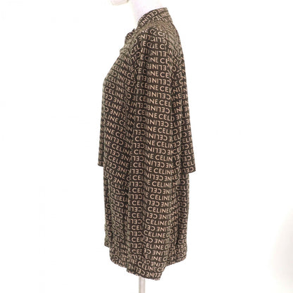 CELINE Jacket 2V19J983Q silk Khaki beige 36