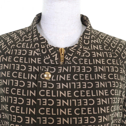 CELINE Jacket 2V19J983Q silk Khaki beige 36