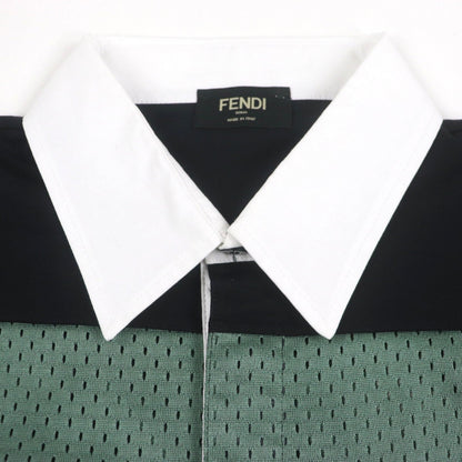 FENDI Short sleeve polo shirt FAF630 cotton Green black XS