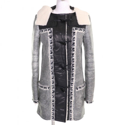 CHANEL Duffel coat P42361 Mouton Black White type 36