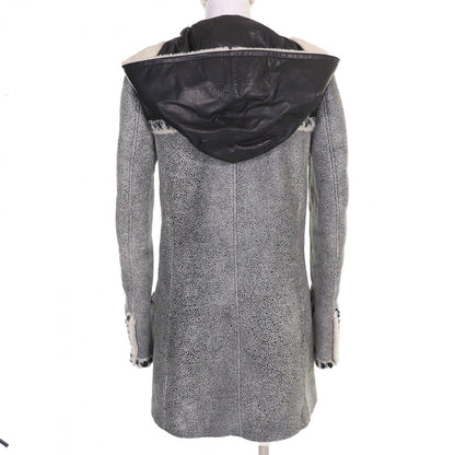 CHANEL Duffel coat P42361 Mouton Black White type 36