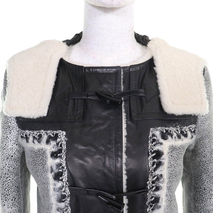 CHANEL Duffel coat P42361 Mouton Black White type 36