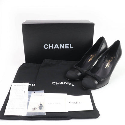CHANEL pumps 09A G26728Y01590 leather black 35.5