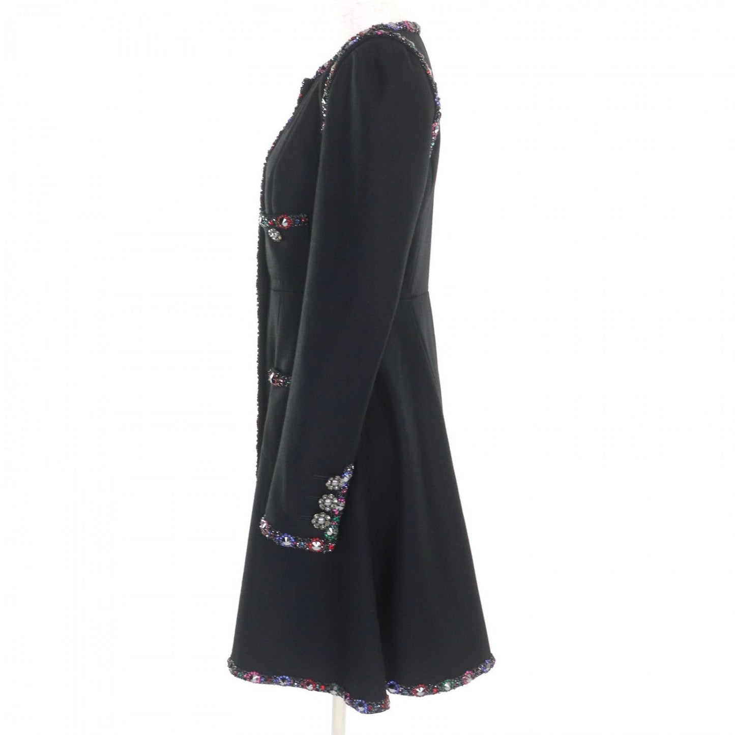 CHANEL coat 08A P33336V24161 wool black 38