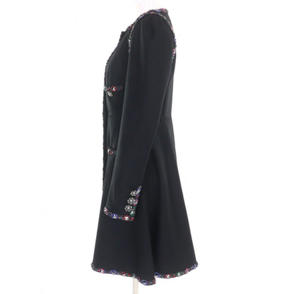 CHANEL coat 08A P33336V24161 wool black 38