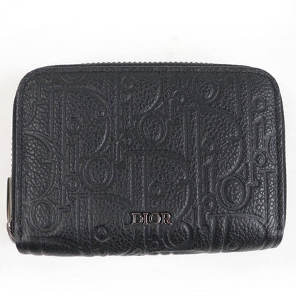 Dior Coin case 2ESBC316FLG leather black Zip coin case