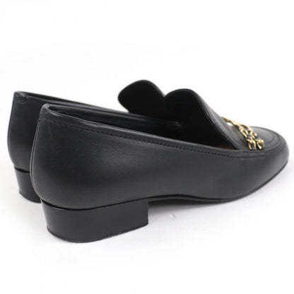 CHANEL loafers G31974 leather black 36.5