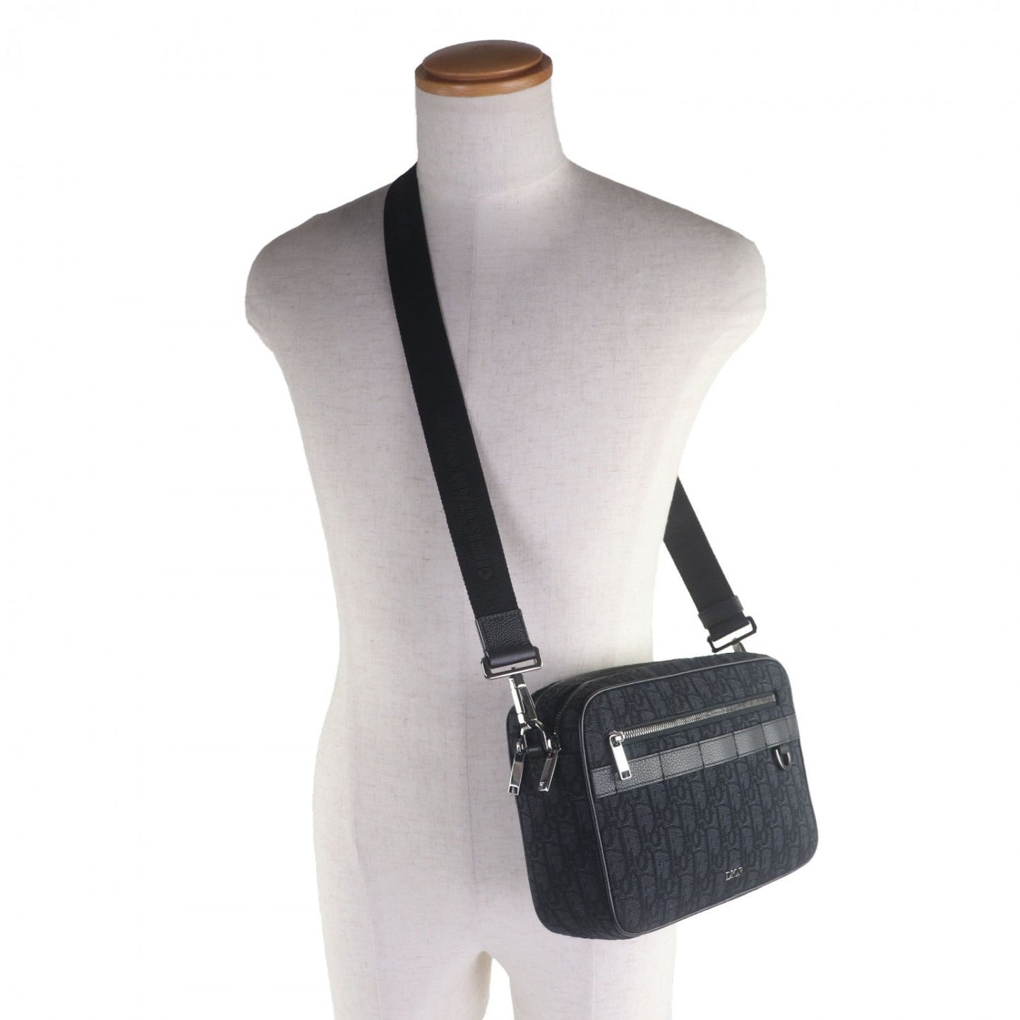 Dior HOMME Shoulder Bag 1ESPO297YKY canvas black Safari Maxi Oblique