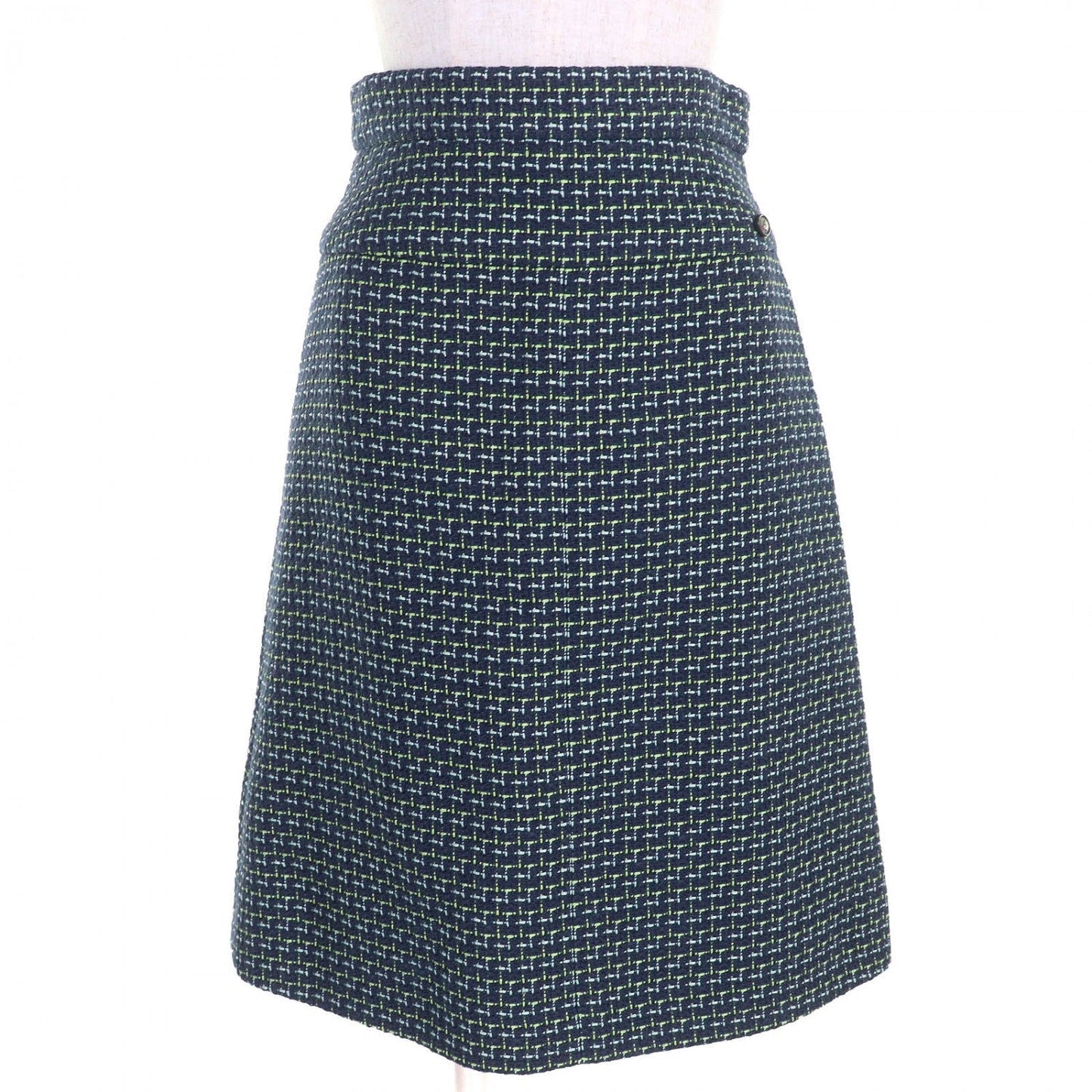 CHANEL skirt P55951V38257 cotton Navy Green type 36