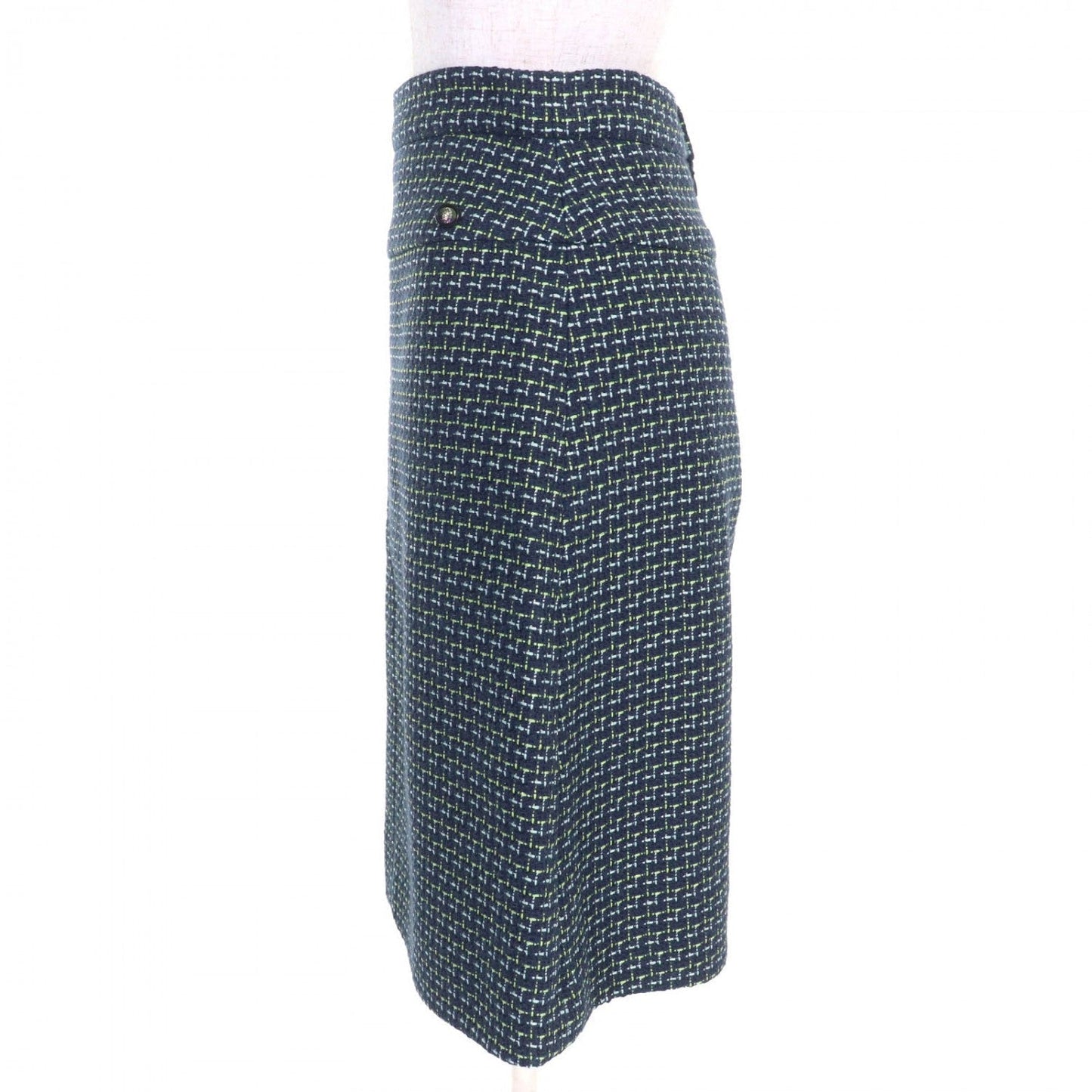 CHANEL skirt P55951V38257 cotton Navy Green type 36