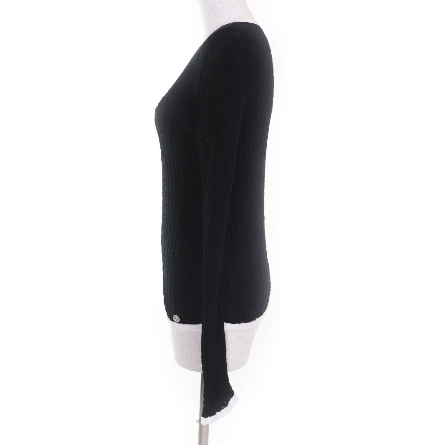 CHANEL knit P72076 cotton Black White 38