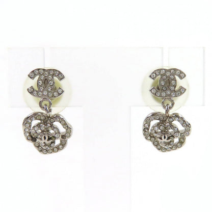 CHANEL Pierce 07A metal Silver COCO Mark Camelia