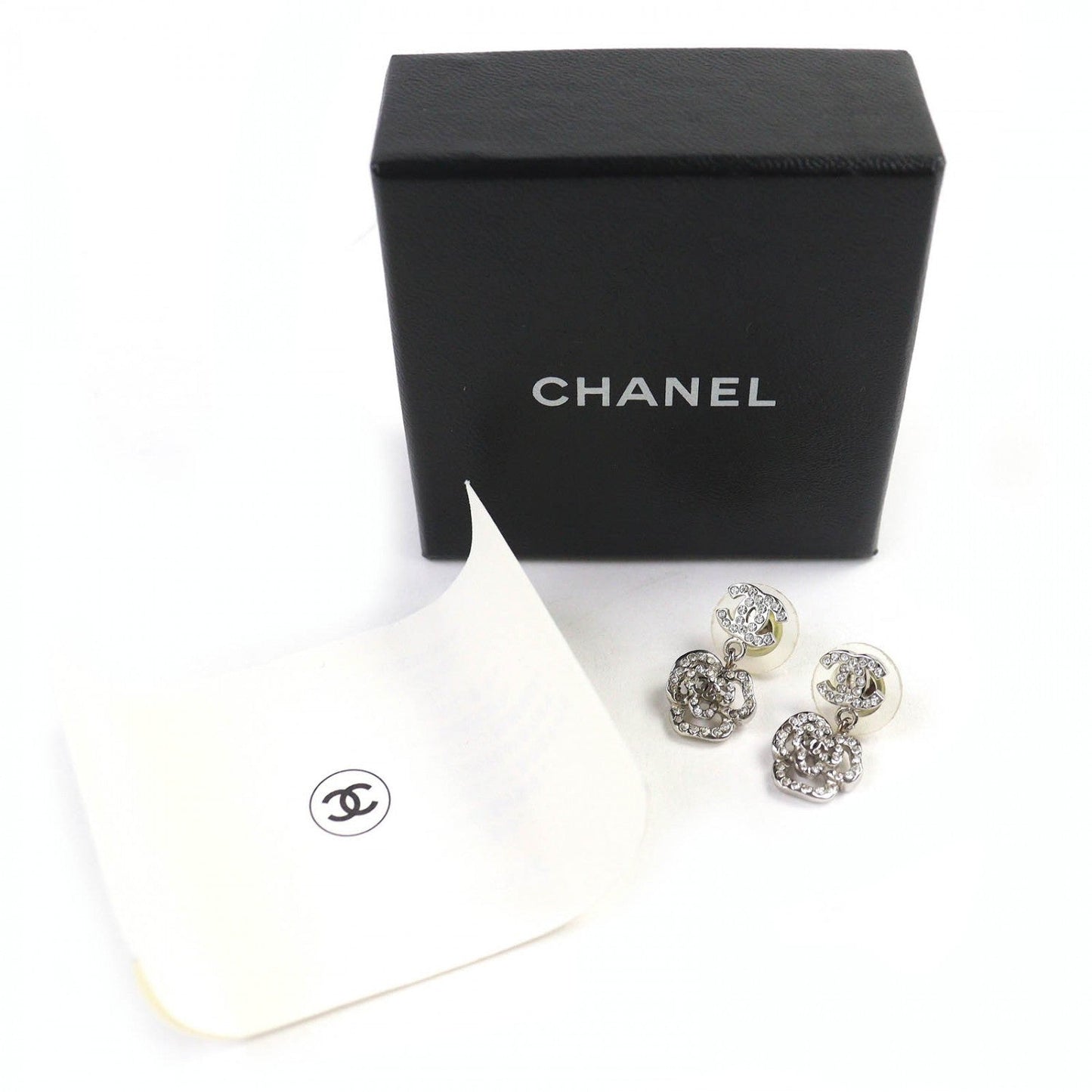 CHANEL Pierce 07A metal Silver COCO Mark Camelia