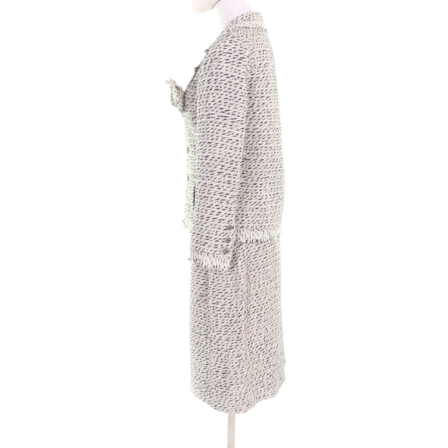 CHANEL setup 04A P23949/P23976 cotton Multi Jacket 38/Skirt 40
