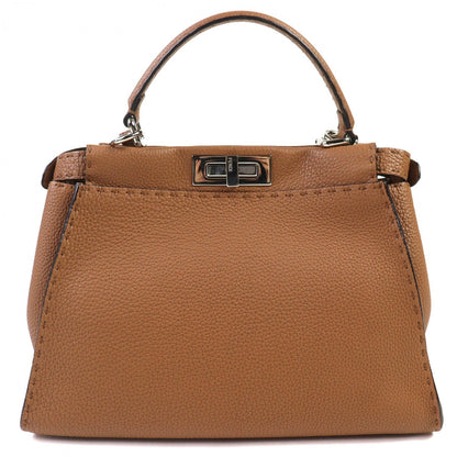 FENDI Shoulder Bag 8BN290 leather Brown PEEKABOO Regular