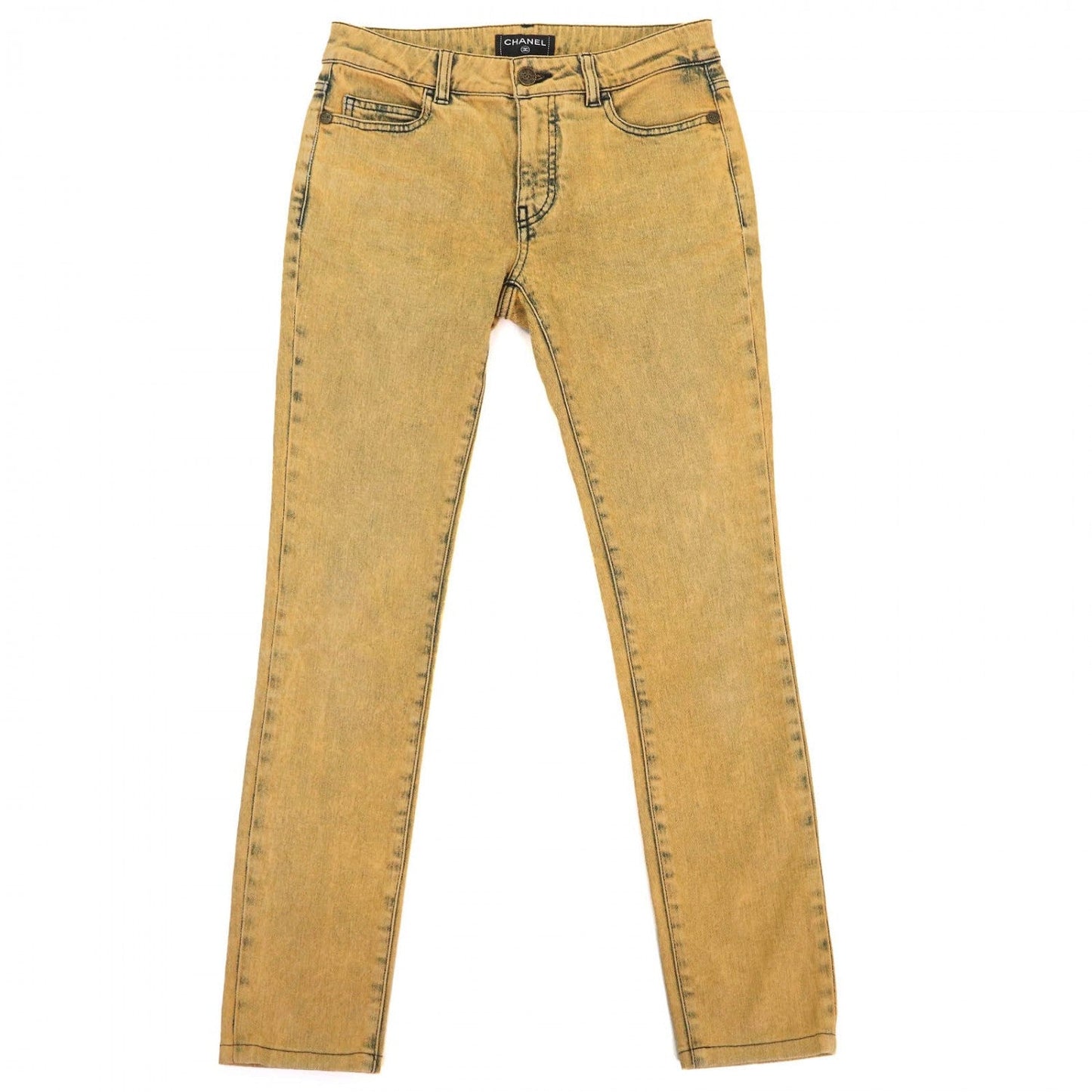 CHANEL Denim pants P49877 cotton Yellow type 34