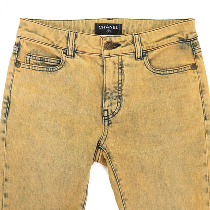 CHANEL Denim pants P49877 cotton Yellow type 34