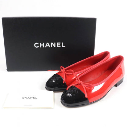 CHANEL Ballet shoes G02819 Patent leather Red black 36