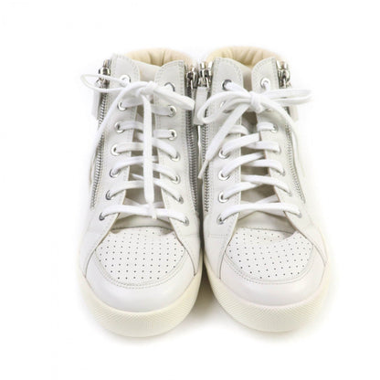 CHANEL High cut sneakers G29689 leather white 37.5