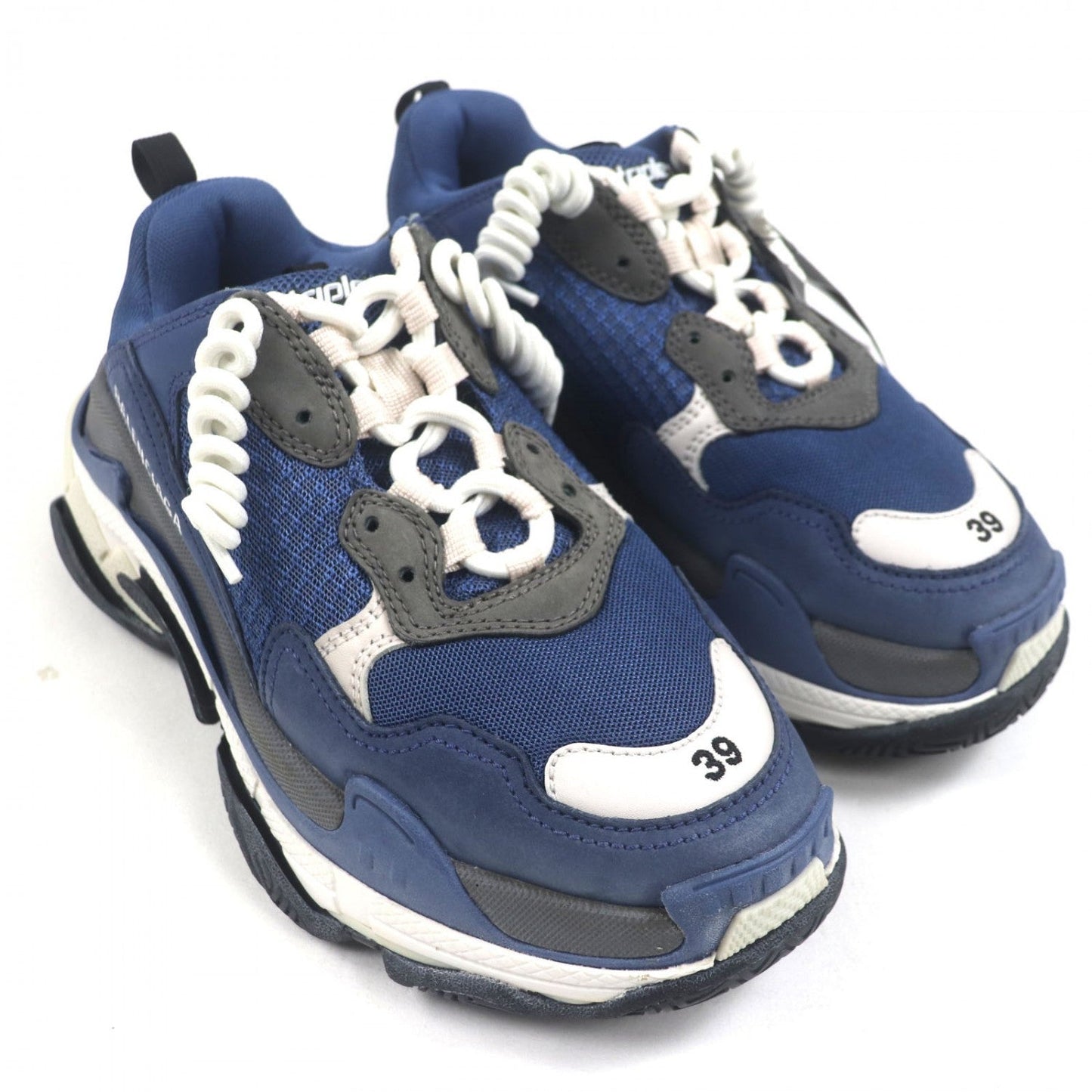 BALENCIAGA sneakers 533878 Suede leather blue TRIPLE S Triple S 39